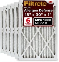 6pk Filtrete 18x30x1 AC Furnace Air Filter