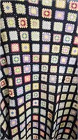 Granny Square Black with Multi Color Afghan