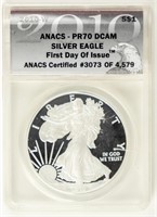 Coin 2010-W Silver Eagle ANACS-PR70 DCAM