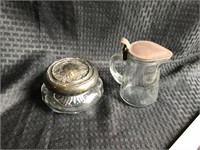 Glass Syrup Pitcher and Sugar/Salt  Jar