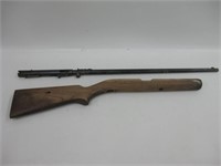 Vtg Wood Rifle Stock & Rusty Rifle Barrel