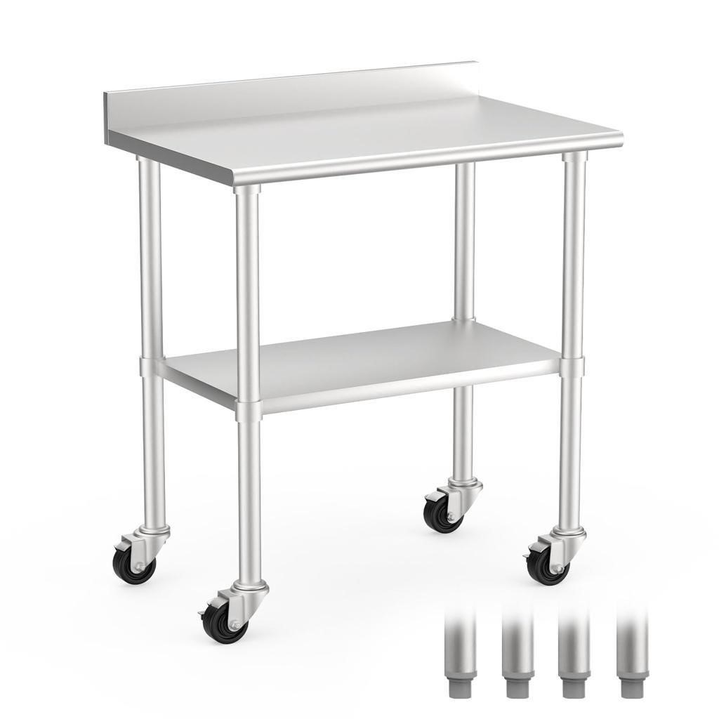 Stainless Steel Table with Wheels NSF Stainless