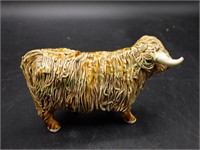 Vintage Ceramic and Clay Highland Cow Figure