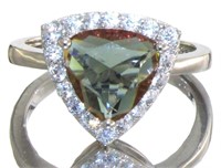 Trillion Cut 3.10 ct Sultanite Color Change Ring