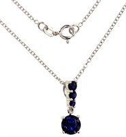 Quality 1.50 ct Blue Sapphire Necklace