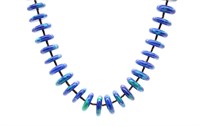 Malachite / Azurite Flat Bead Necklace