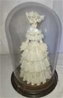 Vintage porcelain figurine with display case