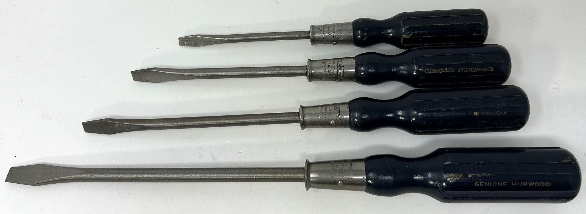 3 Stanley No 20 Hurwood Screwdrivers NOS