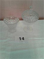 2 FOSTORIA CANDY DISHES 9" & 4 1/2"