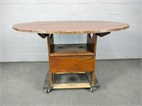 Solid Wood Tilt Top Table W Storage