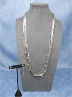 Sterling Silver Multi Strand Necklace/Earrings See