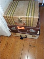 3 VTG. SUITCASES - SOME SHOW DAMAGE FROM AGE
