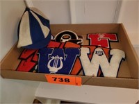 FLAT OF VTG.  VARSITY LETTERS- W'S, F & OTHERS