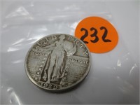 1929 Standing Liberty silver quarter, fine