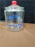 Vintage Tom's toasted peanuts jar approx 10