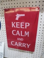 METAL KEEP CALM AND CARRY ADV SIGN