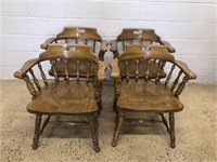 (4) Spindle Back Dining Room Arm Chairs