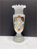 Hand Blown Bristol Glass Painted Vase