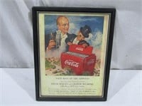 Coca Cola Ad In Frame 12" x 9"