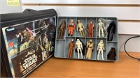 Star Wars vintage figures, some weapons and case