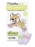 SM4283  WickedPup Disposable Booties, Ivory, 36 Co
