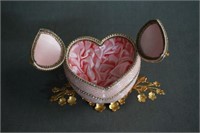 Hand Crafted Decorated Double Goose Egg Ring Box
