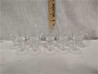 Clear Etched Crystal Glass Cordial Goblets