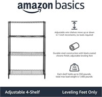Amazon Basics 4-Shelf Shelving Storage Unit,