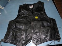 Leather Harley Davidson vest--Large