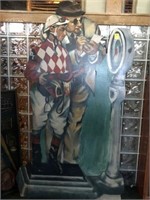 JOCKEY WEIGHING IN, HAND PAINTED ON BOARD