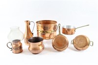Copper Cookware, Vase, Planters & Candle Holder