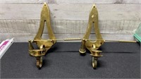 Pair Of Solid Brass Candle Wall Sconces With Snuff