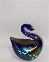 Hand Painted Iridescent Swan