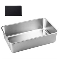 Stainless Steel Cat Litter Box,Large Size Box for