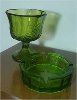 Green compote and ashtray