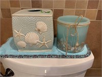 SHELL TISSUE BOX HOLDER & MATCHING CANDLE