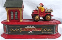 VINTAGE FIRE ENGINE CAST IRON MECHANICAL BANK