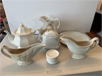 Ironstone Butter Pats , Gravy Boats, Pitcher,