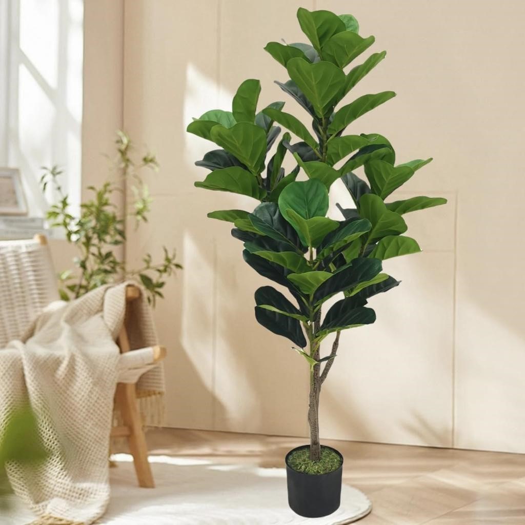 JNT Artificial Fiddle Leaf Fig Tree 4ft  Fake