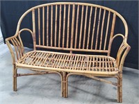 Vintage rattan/ bamboo settee 49"×20"×45"