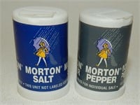 Miniature Morton Salt & Pepper Hotel Adv Shakers