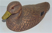 NICE VINTAGE DUCK DECOY - GLASS EYES MALLARD HEN