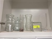 9 glass vases