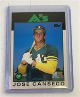 Rookie Jose Canseco 1986 Topps Baseball Card