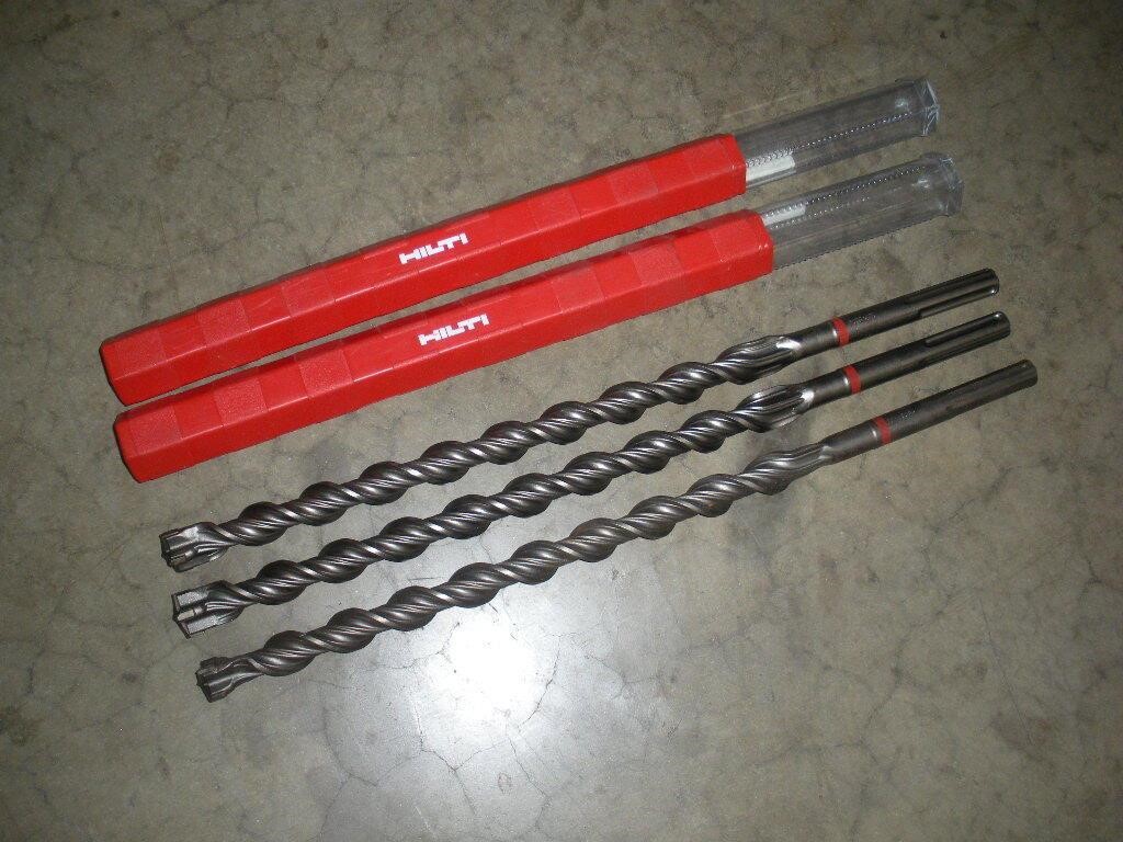 (3) NEW Hilti 1 inch Concrete Drill Bits w/3/4