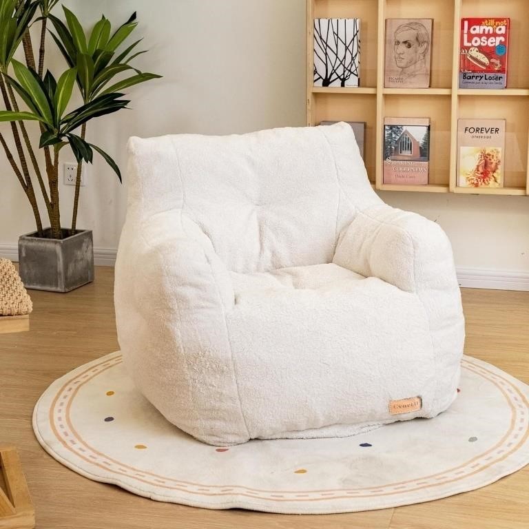 Cvortll Bean Bag Chair with Filler (White)