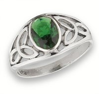 Celtic Emerald Triquetra Ring