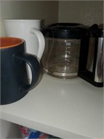 Mugs, coffee pot