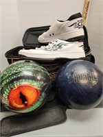 Bowling balls, Dexter bowling shoes sz 13 and