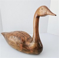 Vintage Wooden Hand Carved Swan  Decoy